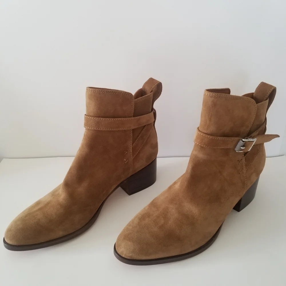 Rag & Bone walker buckled suede Ankle Boots